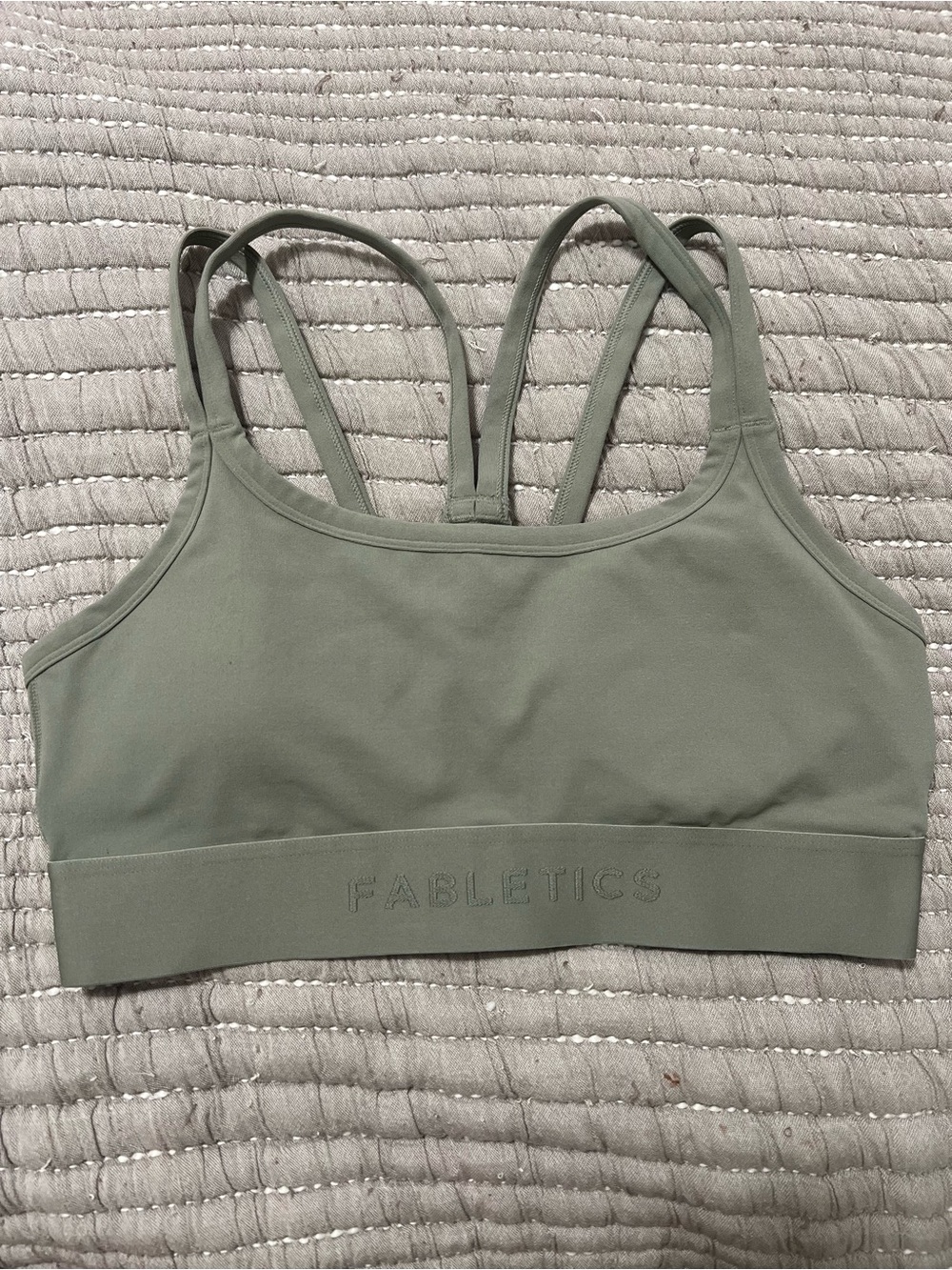 Fabletics Olive Green Double-Strap Sports Bra